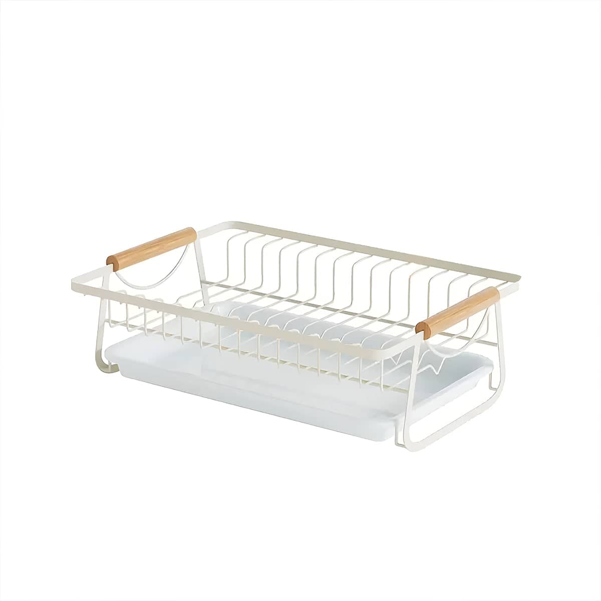 Dish Drying Rack Kitchen Sink Organiser Rust Proof for Plates, Bowls and Utensils - White