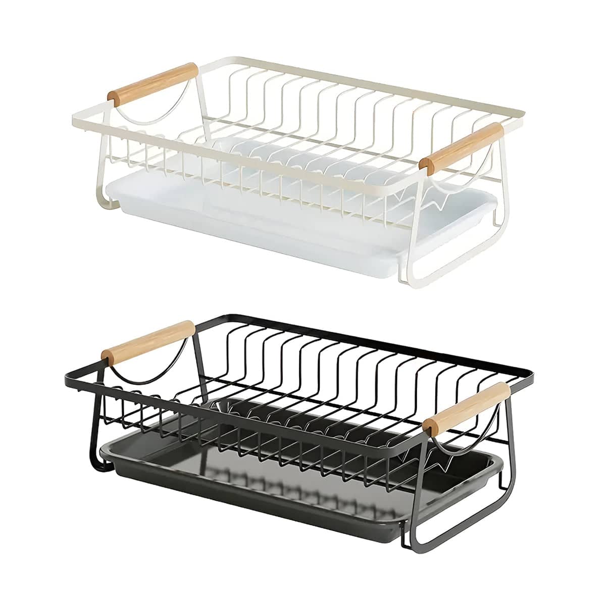 Dish Drying Rack Kitchen Sink Organiser Rust Proof for Plates, Bowls and Utensils - White - view 3