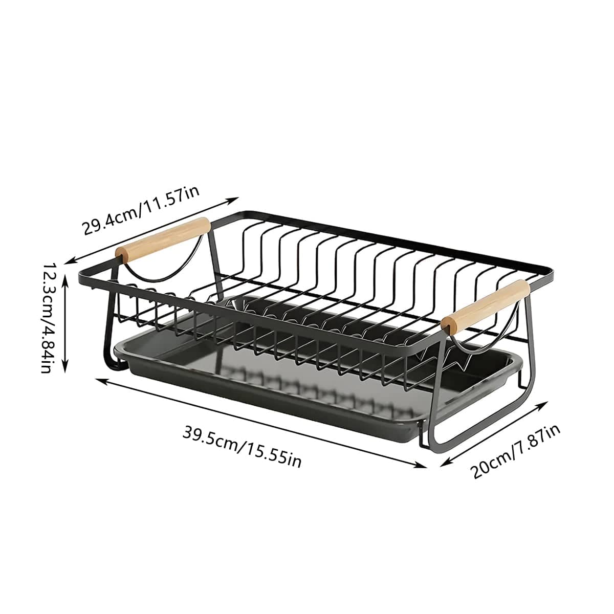 Dish Drying Rack Kitchen Sink Organiser Rust Proof for Plates, Bowls and Utensils - White - view 4