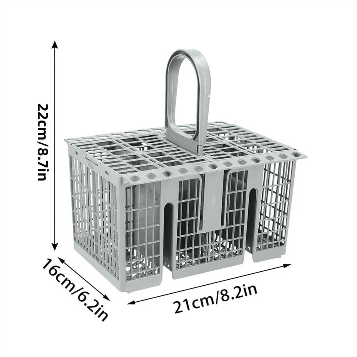 Dishwasher Cutlery Basket with Detachable Handle and Removable Lids - view 3