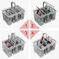 Dishwasher Cutlery Basket with Detachable Handle and Removable Lids - view 4