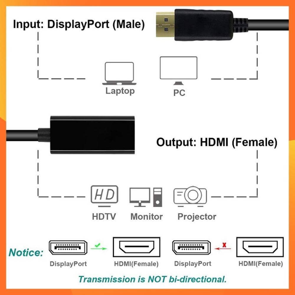 DisplayPort to HDMI Adapter Cable, Male to Female - 1080p - view 4