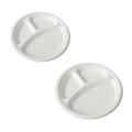 Disposable 3-Compartment Sugarcane Pulp Plates, Pack of 50 - 10 Inch (25.8 cm) - view 3