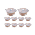 Disposable Aluminium Foil Pots with Lids - 2200 ml, Pack of 10