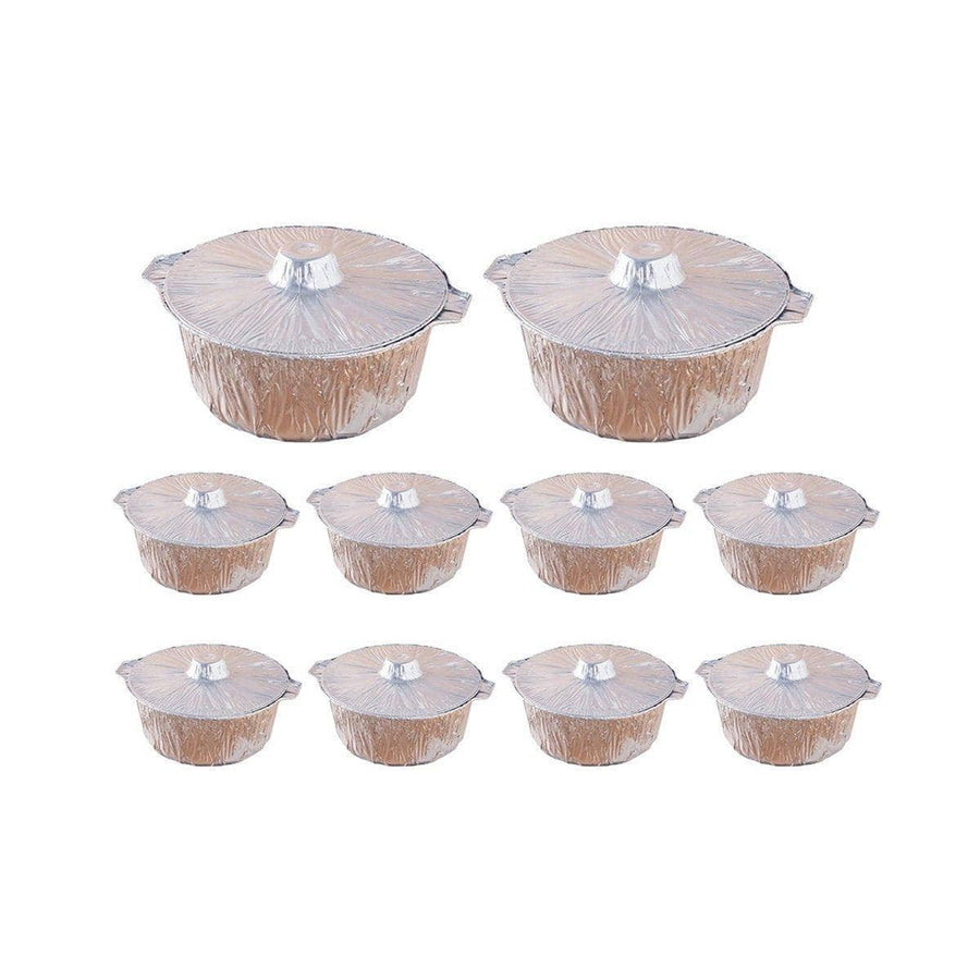 Disposable Aluminium Foil Pots with Lids - 2200 ml, Pack of 10