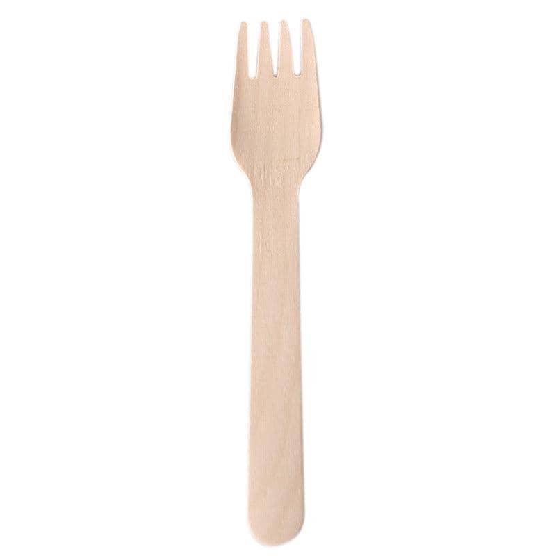 Disposable Bamboo Wooden Cutlery Set - Pack of 100 Forks
