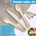 Disposable Bamboo Wooden Cutlery Set - Pack of 100 Forks - view 2