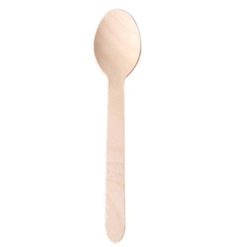 Disposable Bamboo Wooden Cutlery Set - Pack of 100 Spoons