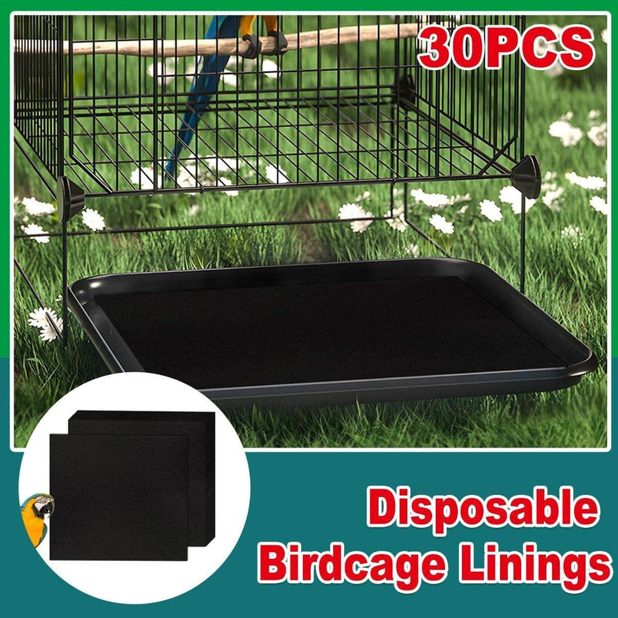 Disposable Birdcage Liner Pads, 30 Pack - 45.7 x 50.8 cm, Black