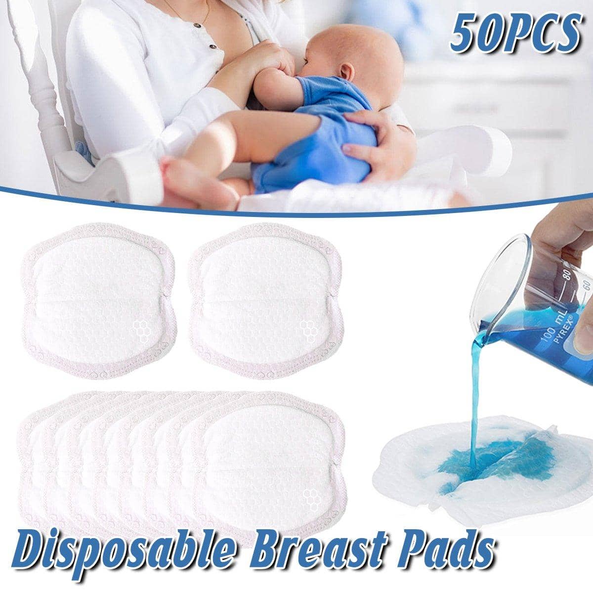 Disposable Breast Pads for Nursing Mums, Leakproof, Pack of 50