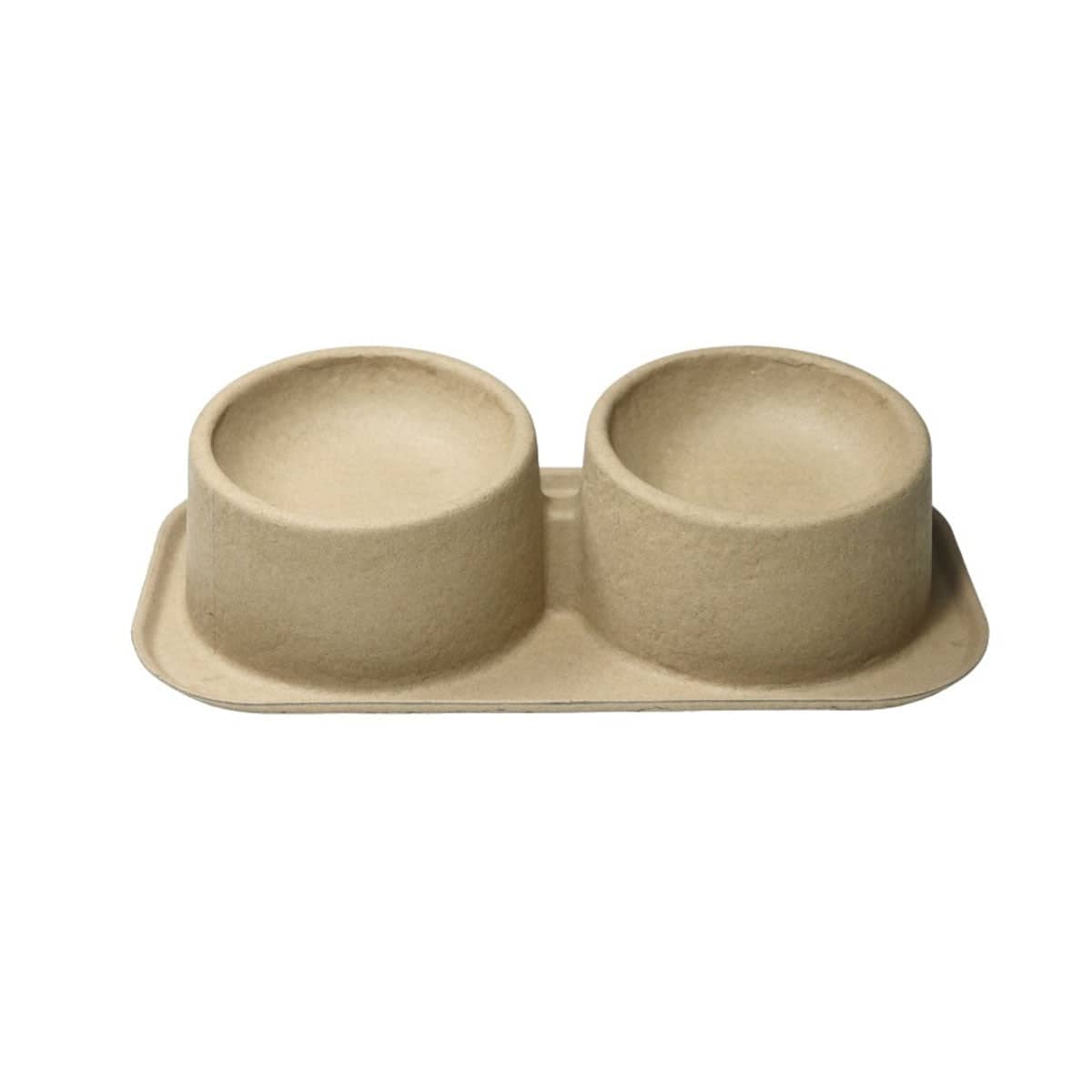Disposable Cat and Dog Double Round Bowl Set, Raised Angled Feeder, Pack of 10 - view 2