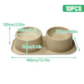 Disposable Cat and Dog Double Round Bowl Set, Raised Angled Feeder, Pack of 10 - view 3