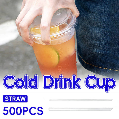 Disposable Clear Plastic Drinking Straws - 12 x 190 mm, Pack of 500 - view 2