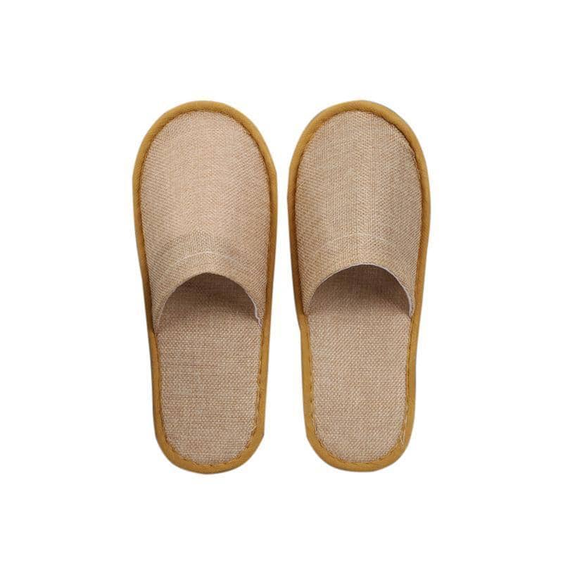 Disposable Closed Toe Hotel Guest Slippers, Pack of 50 Pairs - Khaki