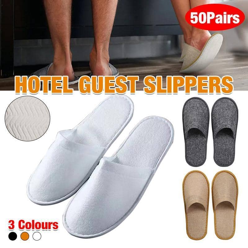 Disposable Closed Toe Hotel Guest Slippers, Pack of 50 Pairs - Khaki - view 2