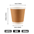Disposable Coffee Cups 300 ml, Pack of 50, Double-Layer - Brown - view 4