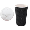 Disposable Coffee Cups Triple Wall with Lids - Large (16oz), Pack of 200