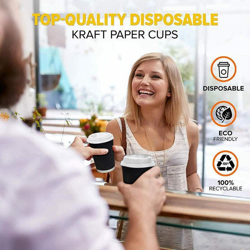 Disposable Coffee Cups Triple Wall with Lids - Large (16oz), Pack of 50 - view 4