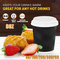 Disposable Coffee Cups Triple Wall with Lids - Small (8oz), Pack of 100 - view 2