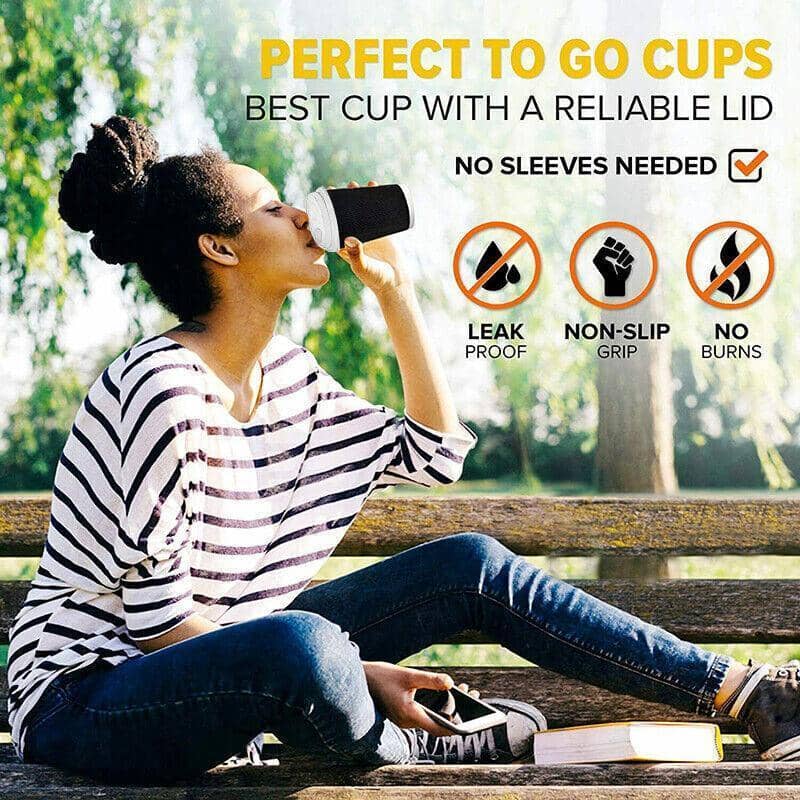 Disposable Coffee Cups Triple Wall with Lids - Small (8oz), Pack of 100 - view 4