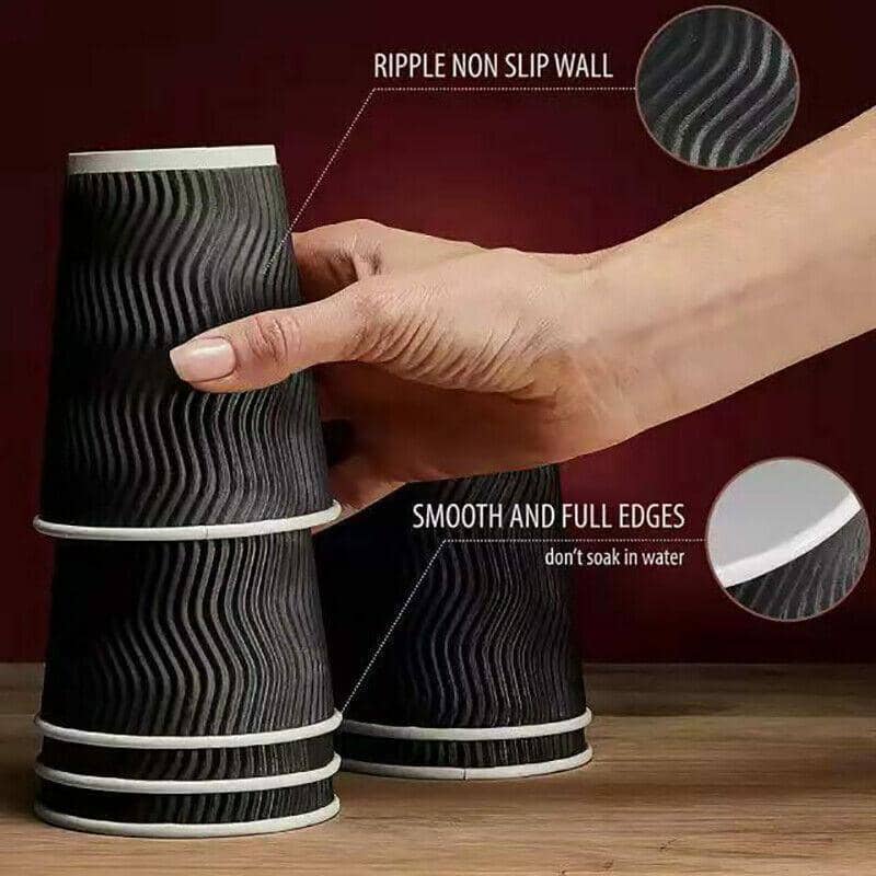 Disposable Coffee Cups Triple Wall with Lids - Small (8oz), Pack of 100 - view 5