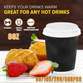 Disposable Coffee Cups Triple Wall with Lids - Small (8oz), Pack of 50 - view 2