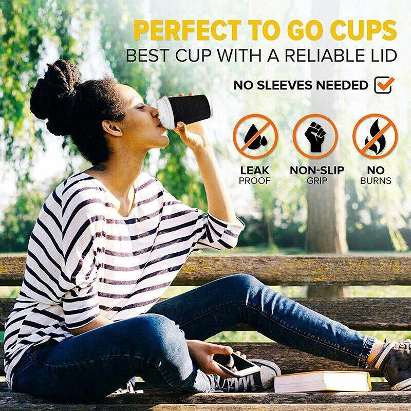 Disposable Coffee Cups Triple Wall with Lids - Small (8oz), Pack of 50 - view 4