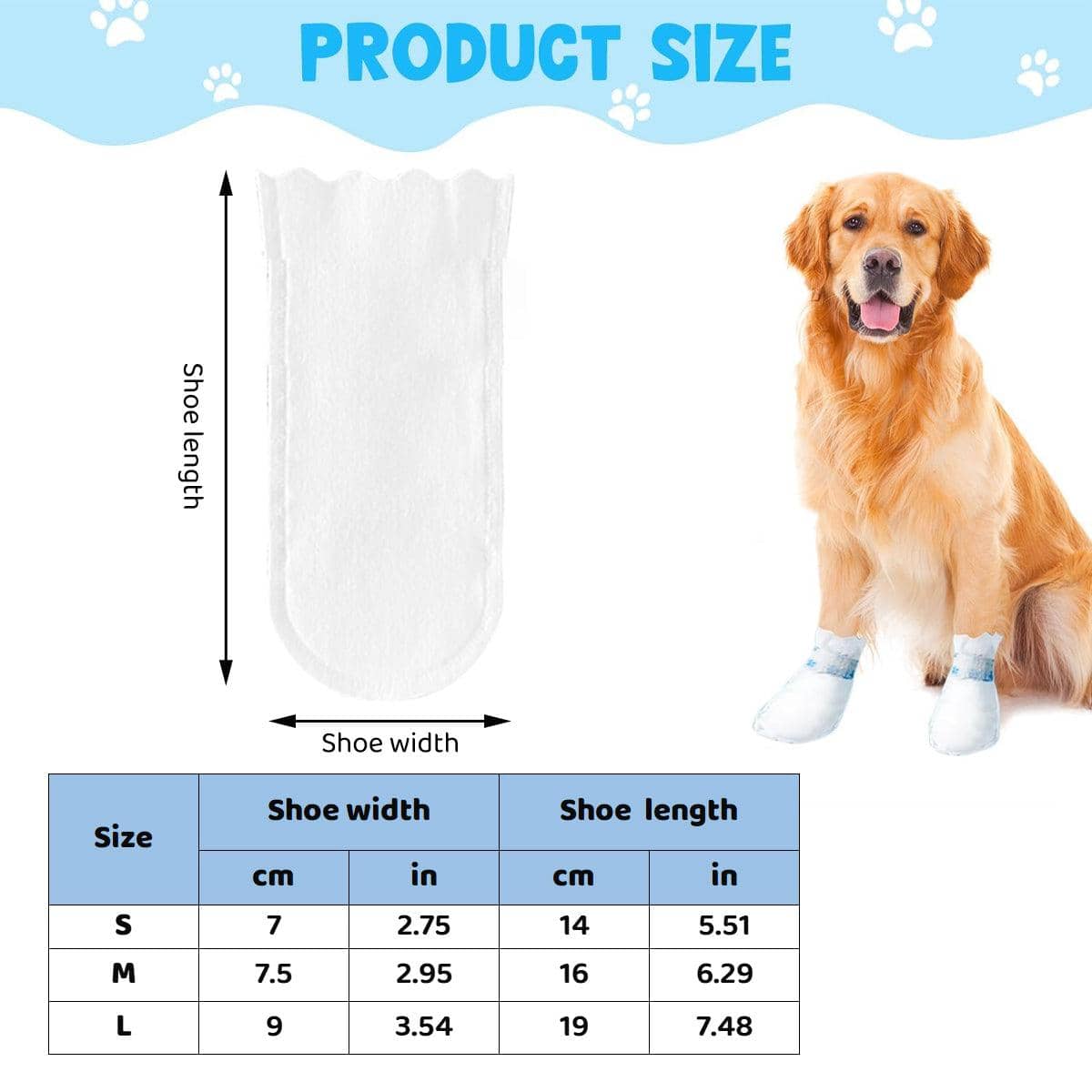 Disposable Dog Shoe Covers, Waterproof Non-Woven, Pack of 20 - Medium (7.5 x 16 cm) - view 3