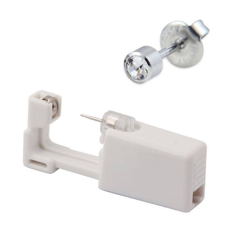 Disposable Ear Piercing Gun Kit with 316L Stud - White Crystal