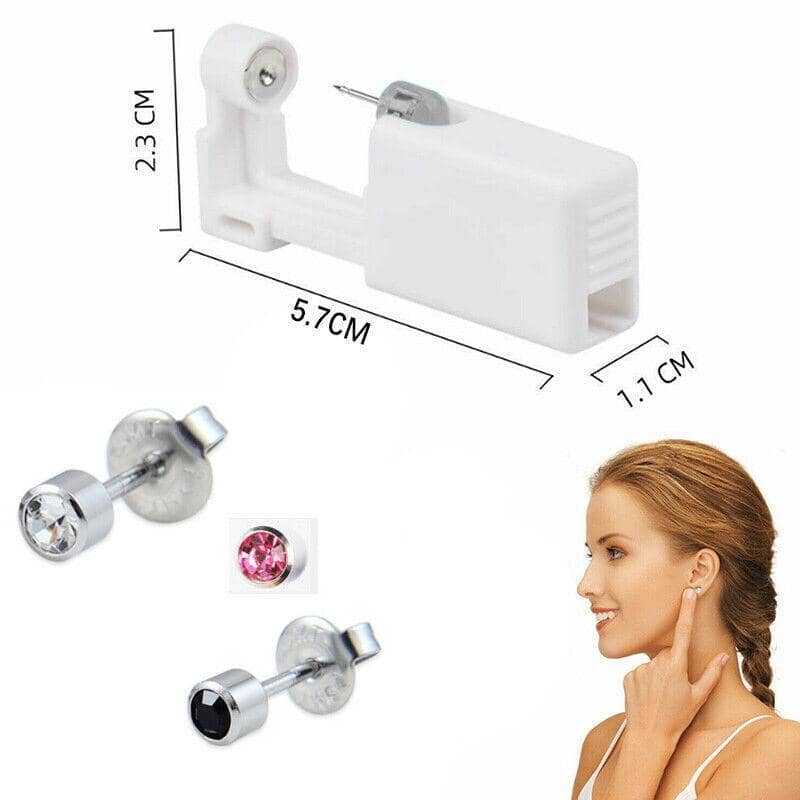 Disposable Ear Piercing Gun Kit with 316L Stud - White Crystal - view 4