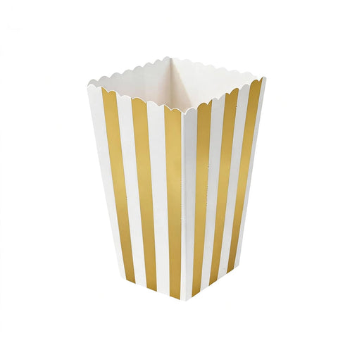 Disposable Food-Grade Popcorn Boxes, Pack of 100 - Gold
