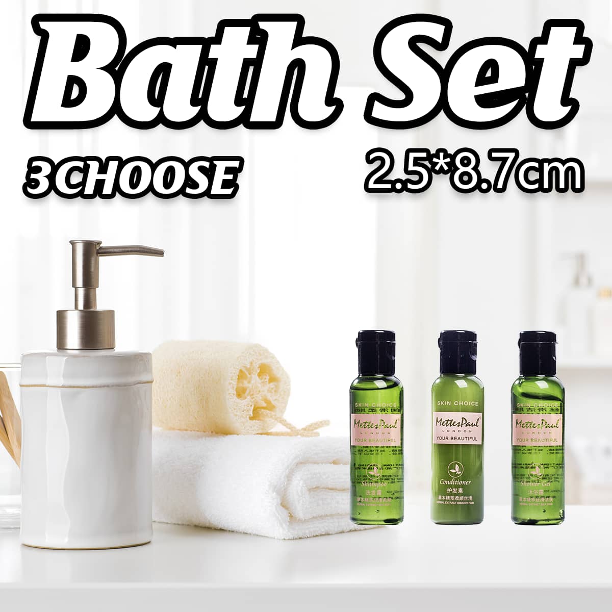 Disposable Hotel Mini Bottles for Guesthouses, Pack of 20 - Shower Gel (2.5 x 8.7 cm) - view 2
