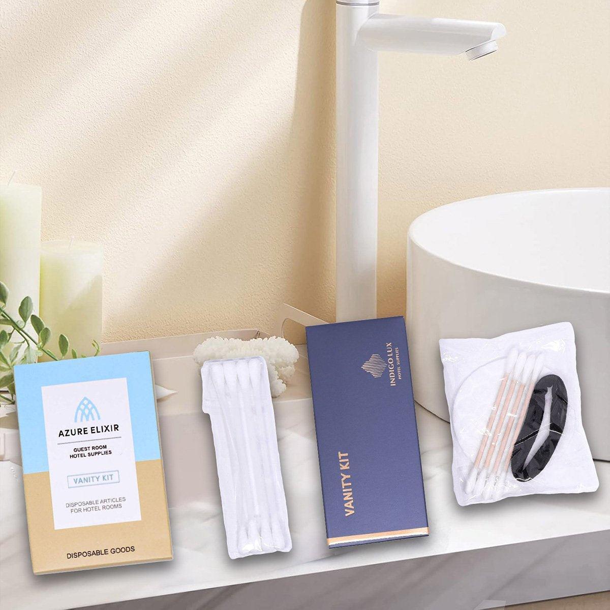 Disposable Hotel Vanity Kits 50 Pack Cotton Swabs for Travel - Without Headband - view 5