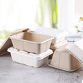 Disposable Lunch Boxes, Pack of 50 - Natural Beige, 750 ml, 18 x 12.5 x 5.8 cm - view 5
