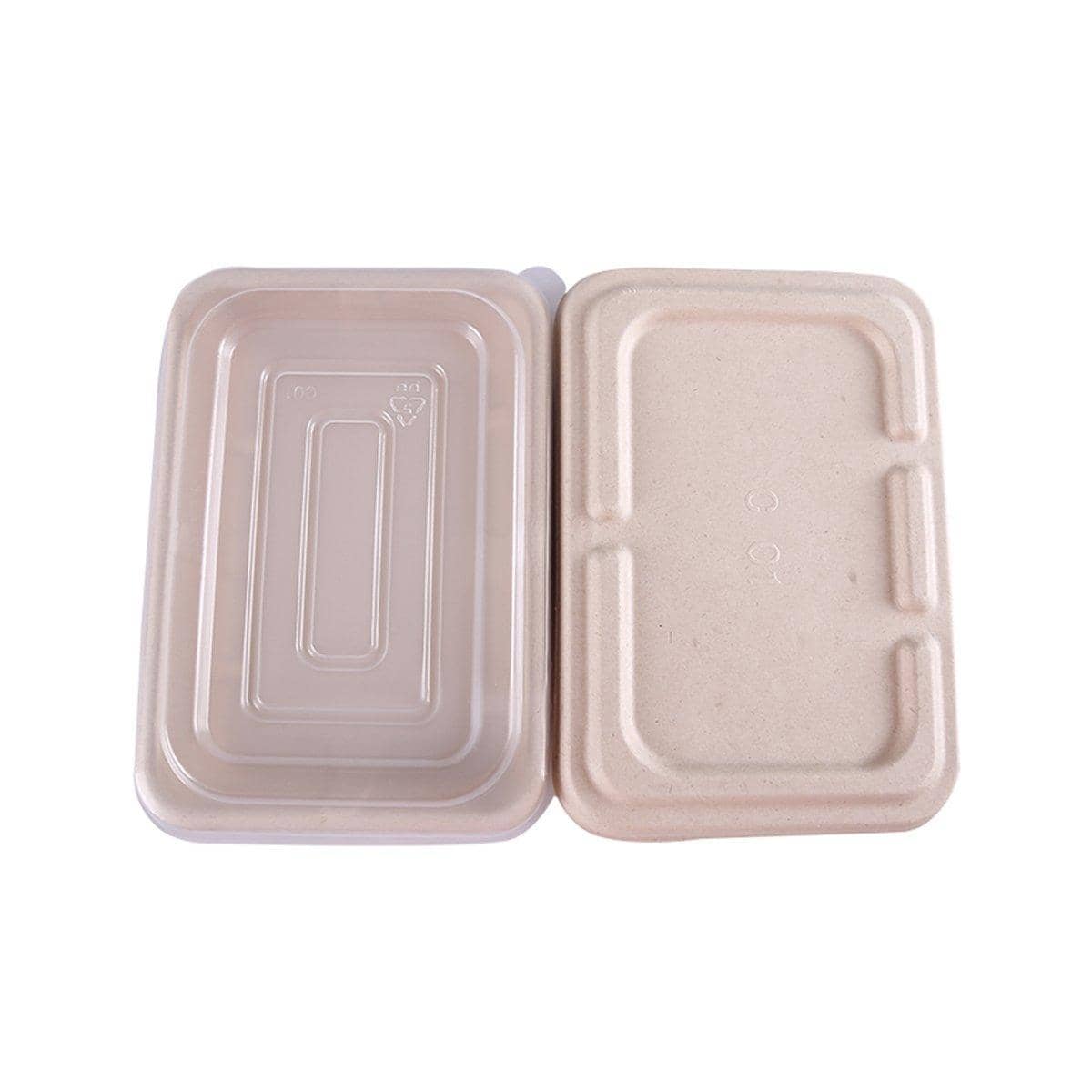 Disposable Lunch Boxes, Pack of 50 - Natural Beige, 950 ml, 18 x 12.5 x 7 cm - view 3
