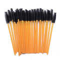 Disposable Mascara Wands Eyelash Lash Extension Brushes - Gold and Black, Pack of 50