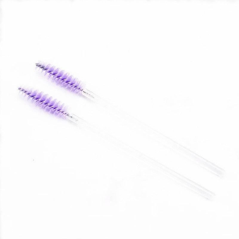 Disposable Mascara Wands Eyelash Lash Extension Brushes - Purple and Clear, Pack of 50