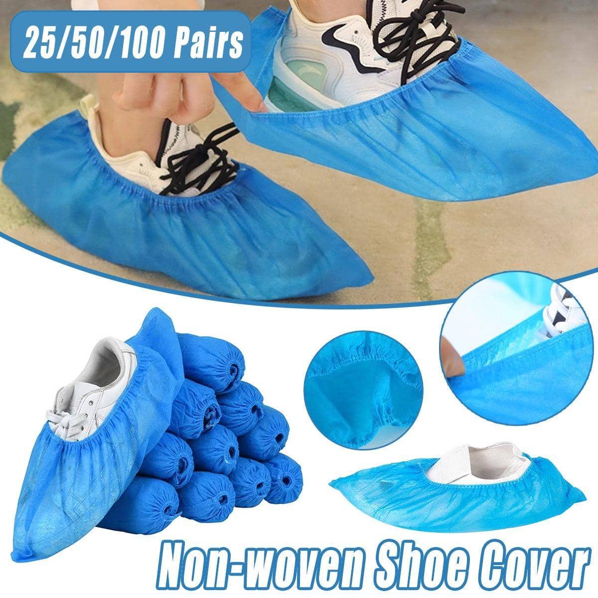 Disposable Non-Woven Anti-Slip Shoe Covers - Pack of 25 Pairs - view 2
