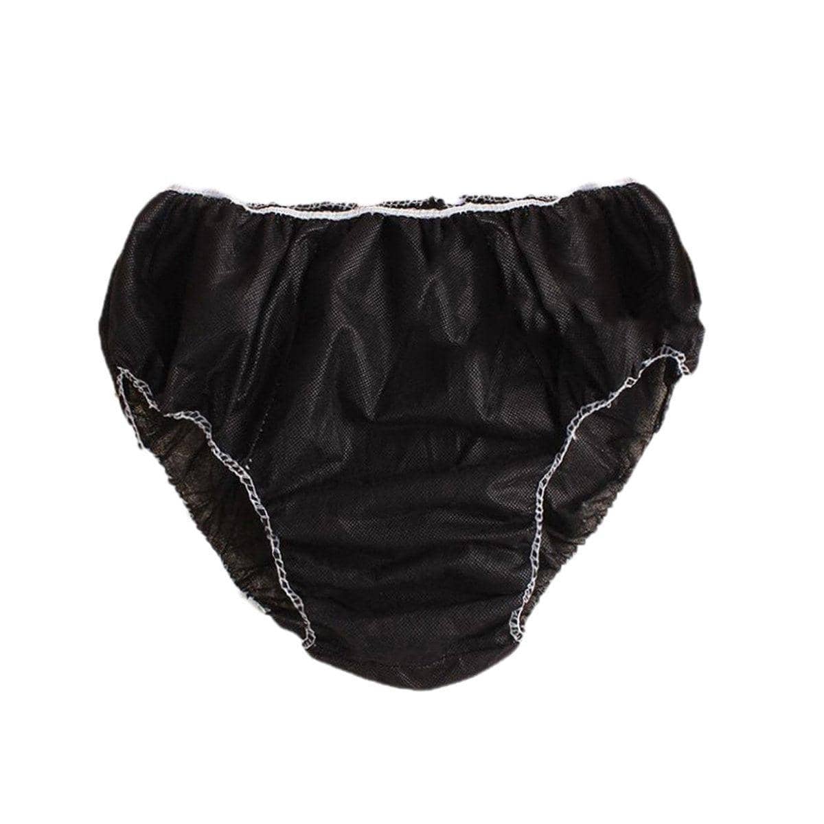 Disposable Nonwoven Travel Briefs for Women, Pack of 100 - Black