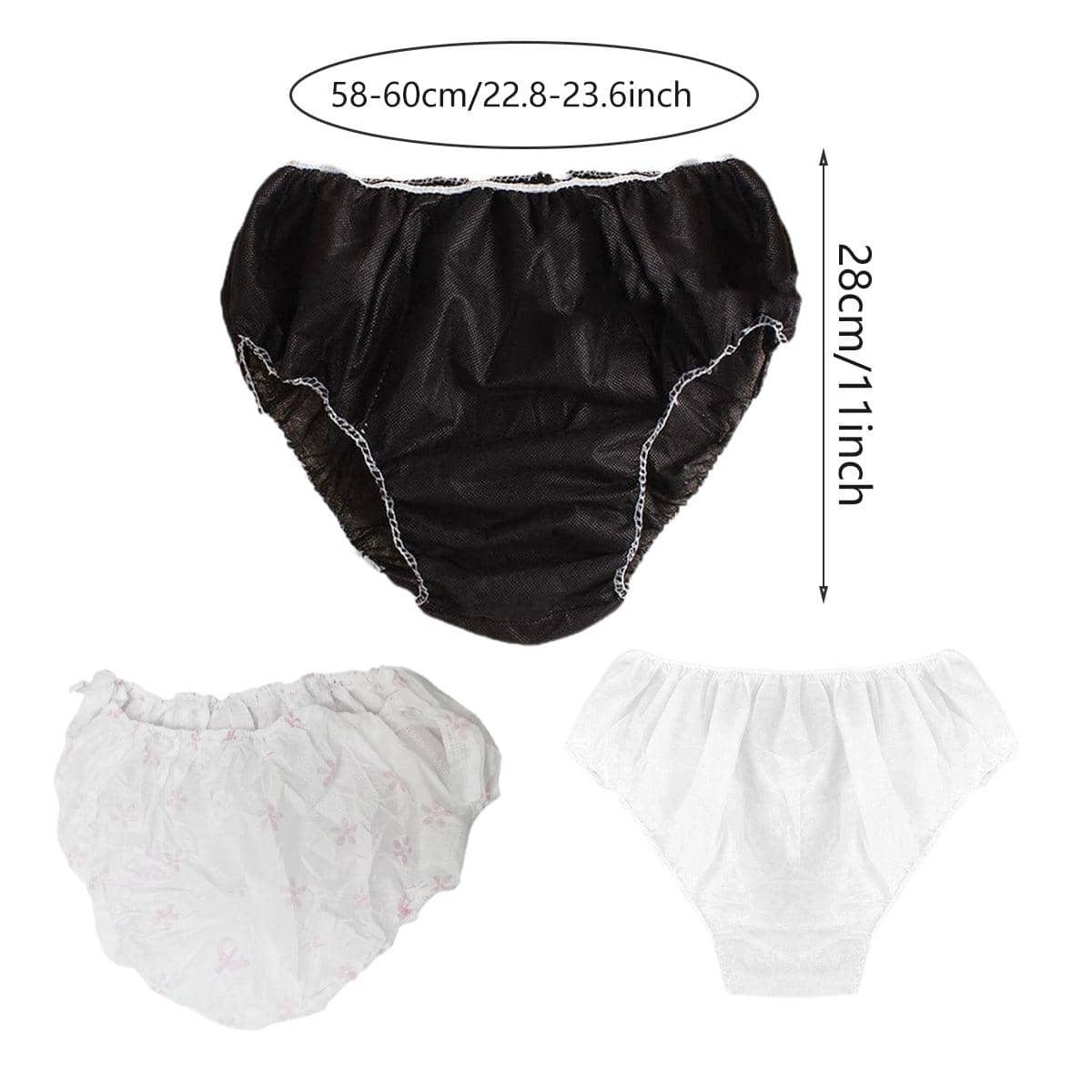Disposable Nonwoven Travel Briefs for Women, Pack of 100 - Black - view 3