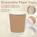 Disposable Paper Coffee Cups - 8 oz, Pack of 50 - view 2