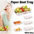 Disposable Paper Food Trays for Hot Dogs and Party Snacks, Pack of 100 - Large (17 x 9.5 x 4.3 cm) - view 2
