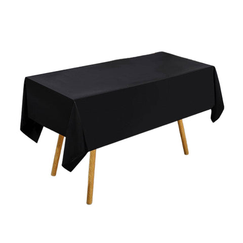 Disposable PEVA Rectangular Tablecloths - Black, 274 x 137 cm, Pack of 10