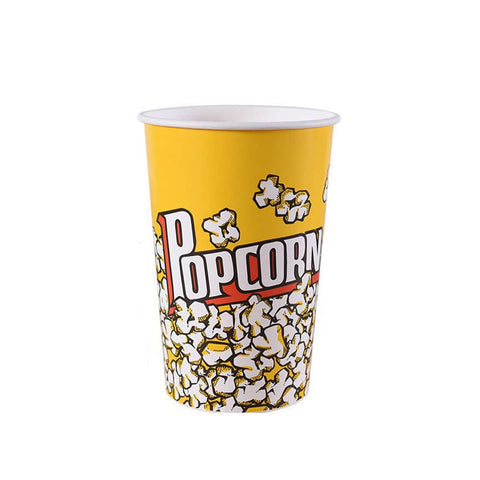 Disposable Popcorn Buckets for Movie Night, Pack of 50 - 64 oz