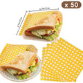 Disposable Sandwich Paper Bags, Pack of 50 - Brown Cartoon Bear Print - view 4