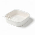 Disposable Square Food Containers with Lids 750ml - White, Pack of 50