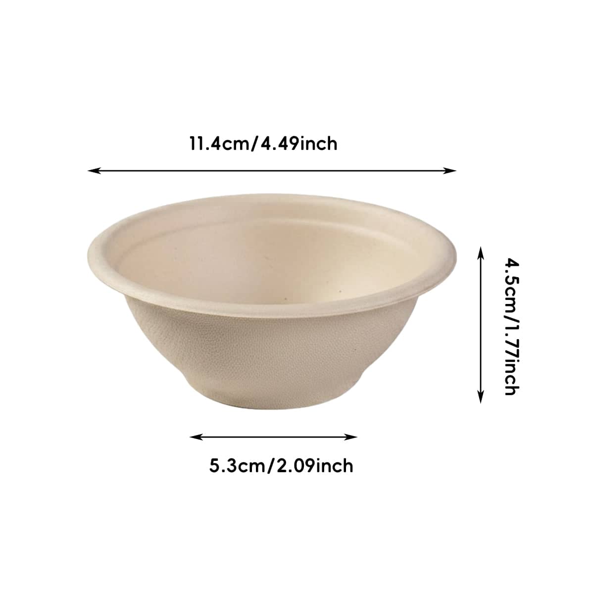 Disposable Sugarcane Fibre Bowls, Pack of 100 - Kraft Beige - view 4
