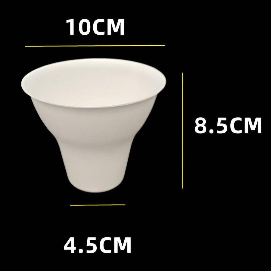 Disposable Sugarcane Pulp Ice Cream Cups - 300 ml, Smooth Finish, Pack of 50, White