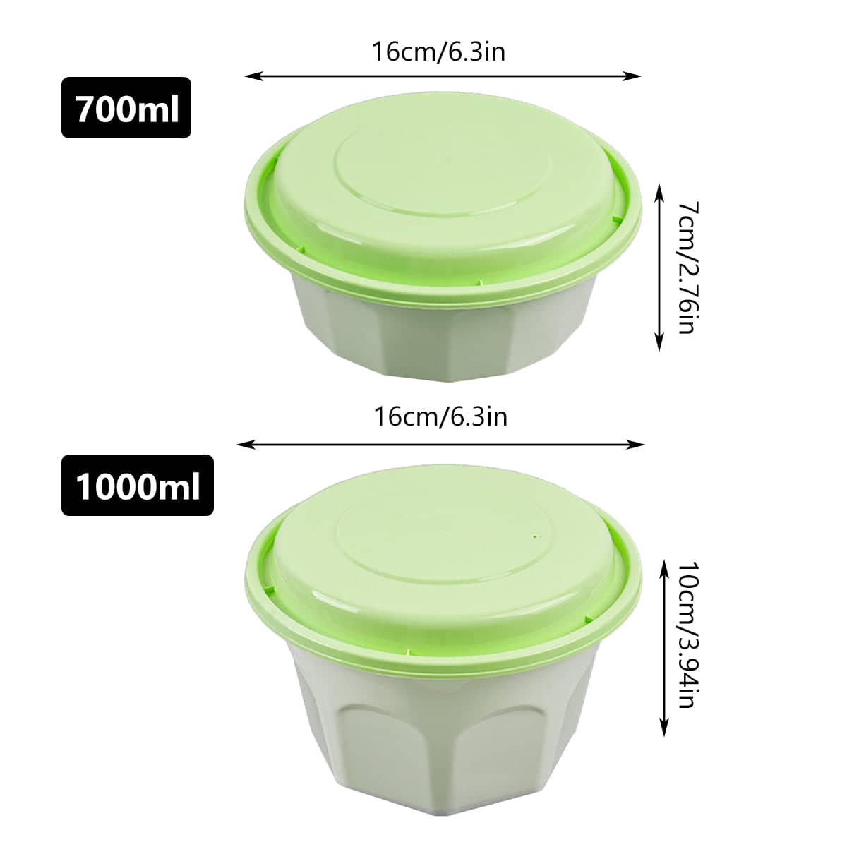 Disposable Takeaway Food Boxes, Pack of 50 - 700ml, 16 x 7 cm - view 4