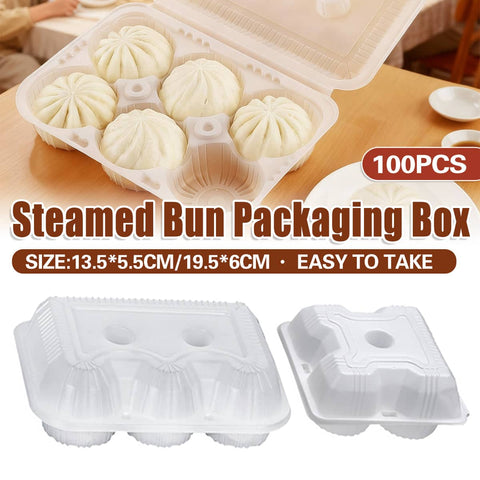 Disposable Takeaway Food Containers, 100 Pack - 6 Grid, 19.5 x 6 cm - view 2